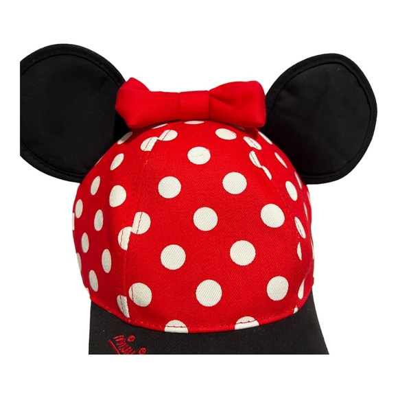 Disney Parks Minnie Mouse Ears Hat Red Polka Dot Disneyland Youth Cap - Picture 3 of 5